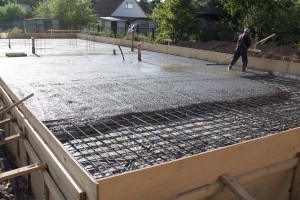 Team constructs concrete slab foundation correctly